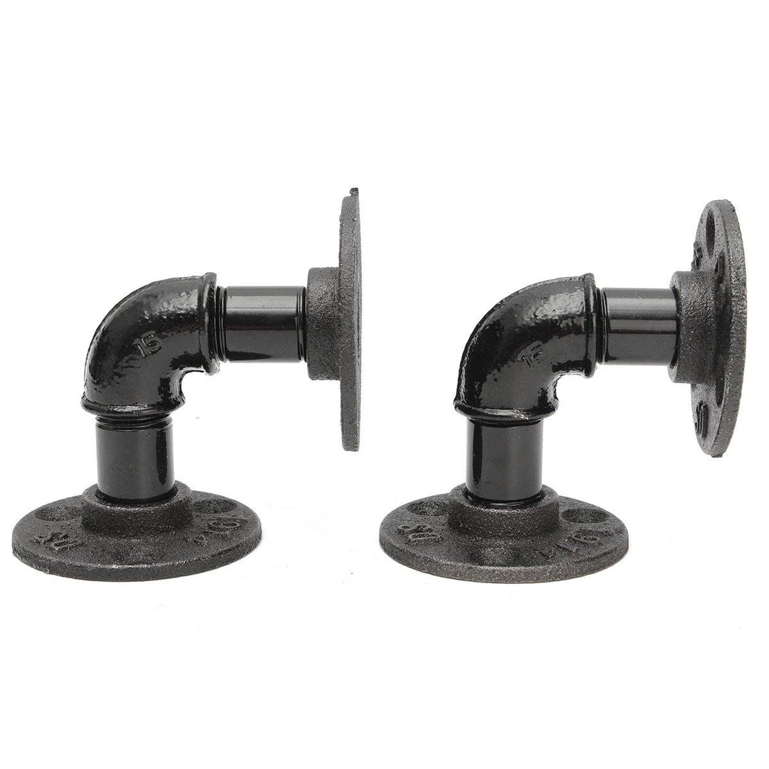 2Pcs Vintage Country Style Pipe Shelf Bracket Stand Holder for Industrial Steampunk DIY Home Decor - MRSLM
