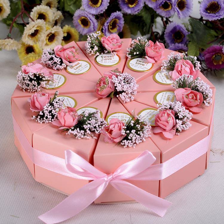 10pcs Cake Candy Gift Box Wedding Party Cake Sweet Chocolate Gift Boxes - MRSLM