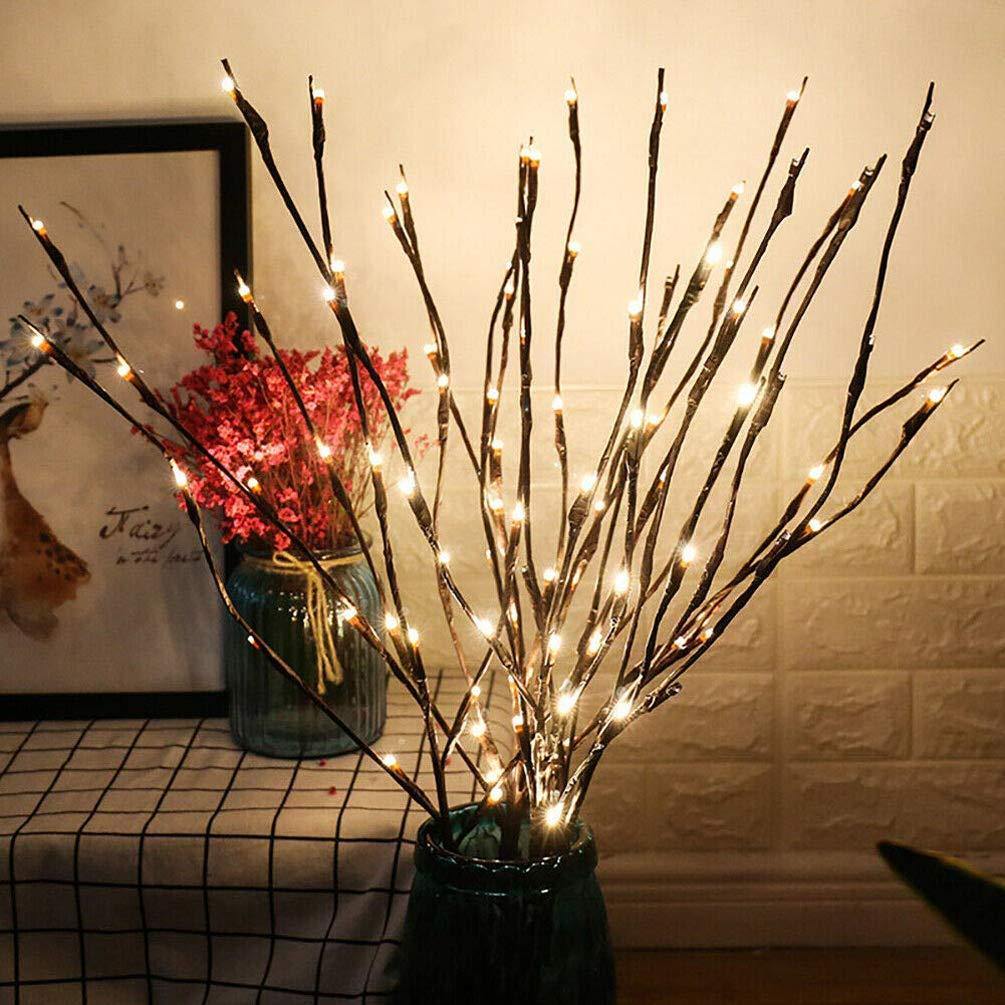 LED Branches Battery Powered Decorative Lights Tall Vase Filler Willow Twig Lighted Branch for Home Decoration - 29 Inches 20 LED Lights (Branches Light) - MRSLM