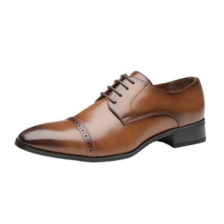 Large Size Four Seasons New British Business Leather Shoes Men's Gentleman Lace-up Shoes - MRSLM