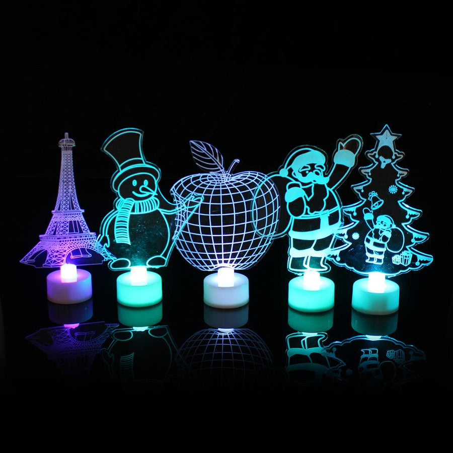 Santa Claus Multi Color LED Light Clear Acrylic Christmas Tree Mood Lamp Christmas Decoration Toys - MRSLM