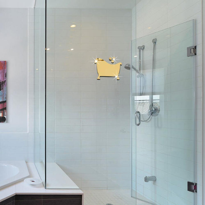Bathroom Removeable Self-adhesive Mirror Wall Stickers Home Decor Washroom Mirror Stickers - MRSLM