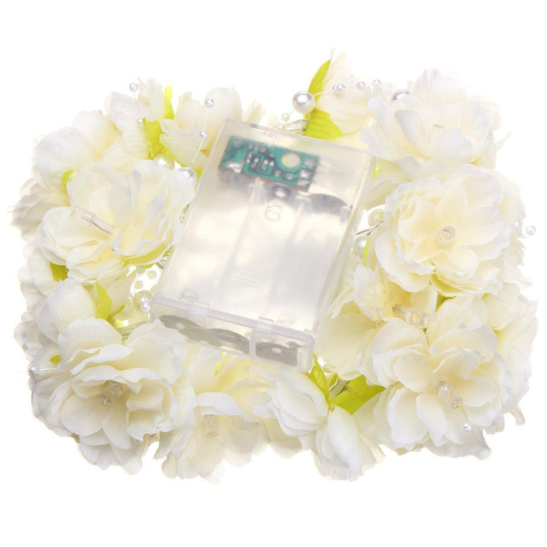 Battery Powered 20LEDs Warm White Rose Flower Fairy String Light for Christmas DC4.5V - MRSLM