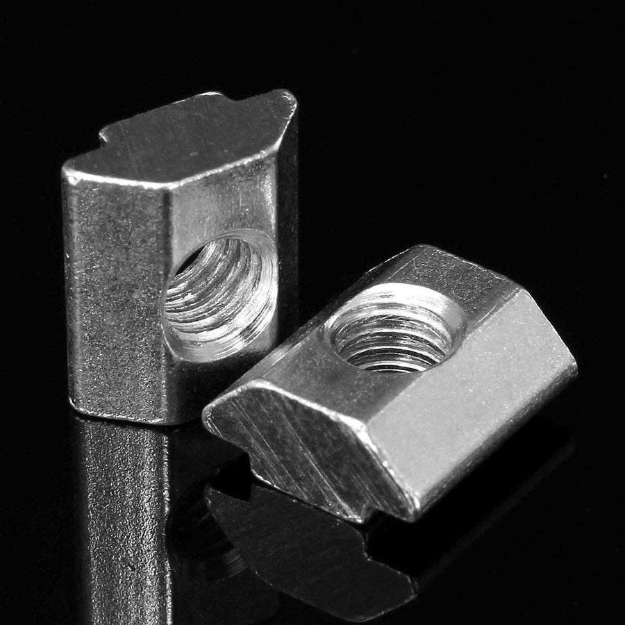 Drillpro 50pcs M5 T Sliding Nut Zinc Plated Carbon Steel T Sliding Nut for 2020 Aluminum Profile - MRSLM