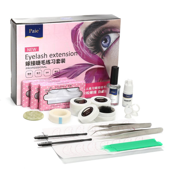Eyelashes Extension Grafting Kit Glue Holder Tweezers Mascara Wands Beauty Salon Training Set - MRSLM