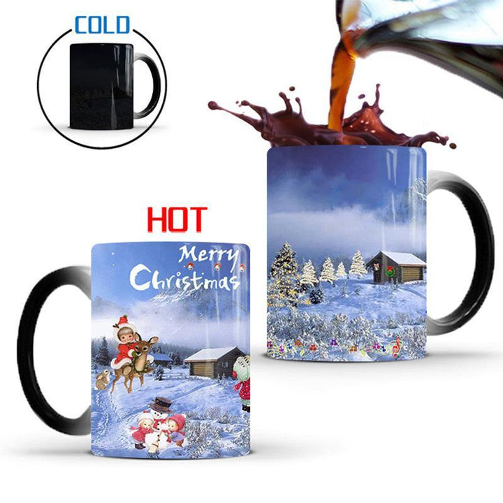 Merry Christmas Magic Mug Temperature Color Changing Mugs Heat Sensitive Cup Coffee Tea Milk Mug Novelty Gifts for Kids - MRSLM