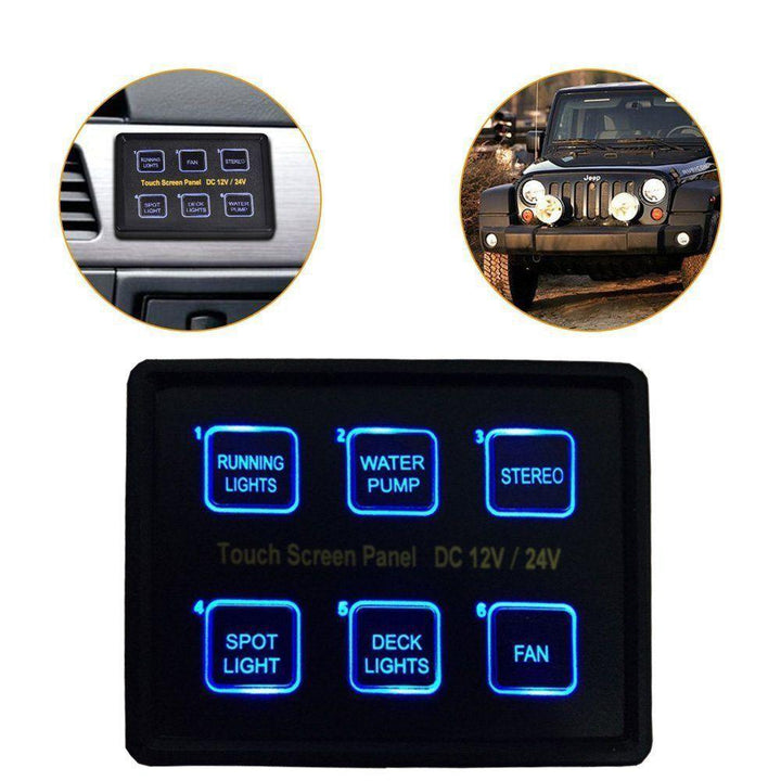 Wrangler Switch Panel Car/Boat/Bus Modification 6-Way Touch Switch Panel (Jy cp 424a1) - MRSLM