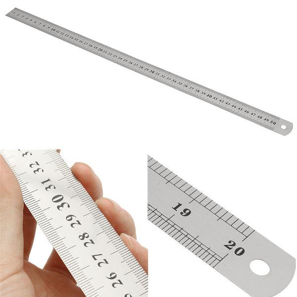 50CM Stainless Steel Double Side Scale Straight Ruler Measure Tool - MRSLM