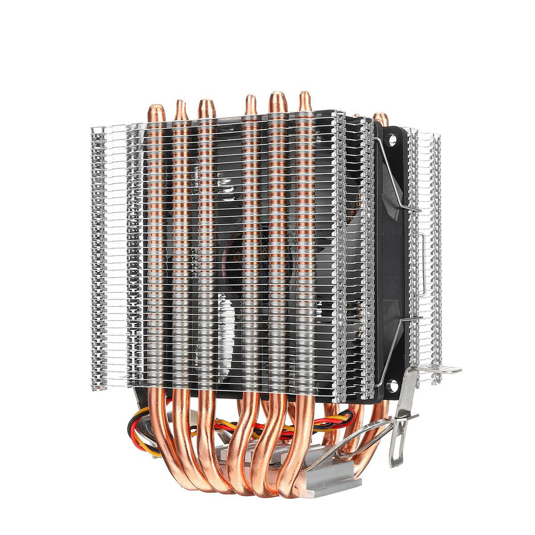 3 Pin CPU Cooler Fan Heatsink 6 Copper Heatpipe Cooling Fan for Intel 775/1150/1151/1155/1156/1366 and AMD All Platforms - MRSLM