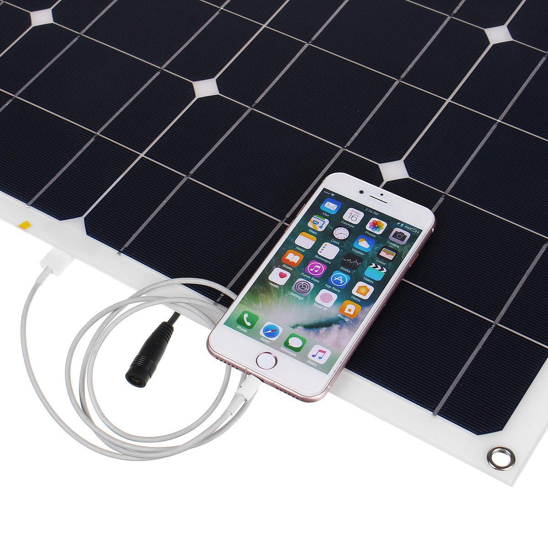 150W 18V Mono Solar Panel USB 12V/5V DC Monocrystalline Flexible Solar Charger For Car RV Boat Battery Charger Waterproof - MRSLM