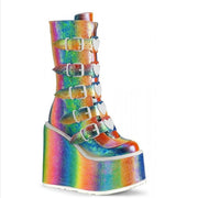 Platform boots with side zip, view 2 - MRSLM