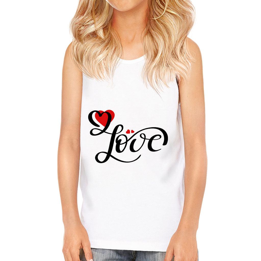 Love Kids' Jersey Tank - Heart Print Sleeveless T-Shirt - Cute Design Kids' Tank Top - MRSLM