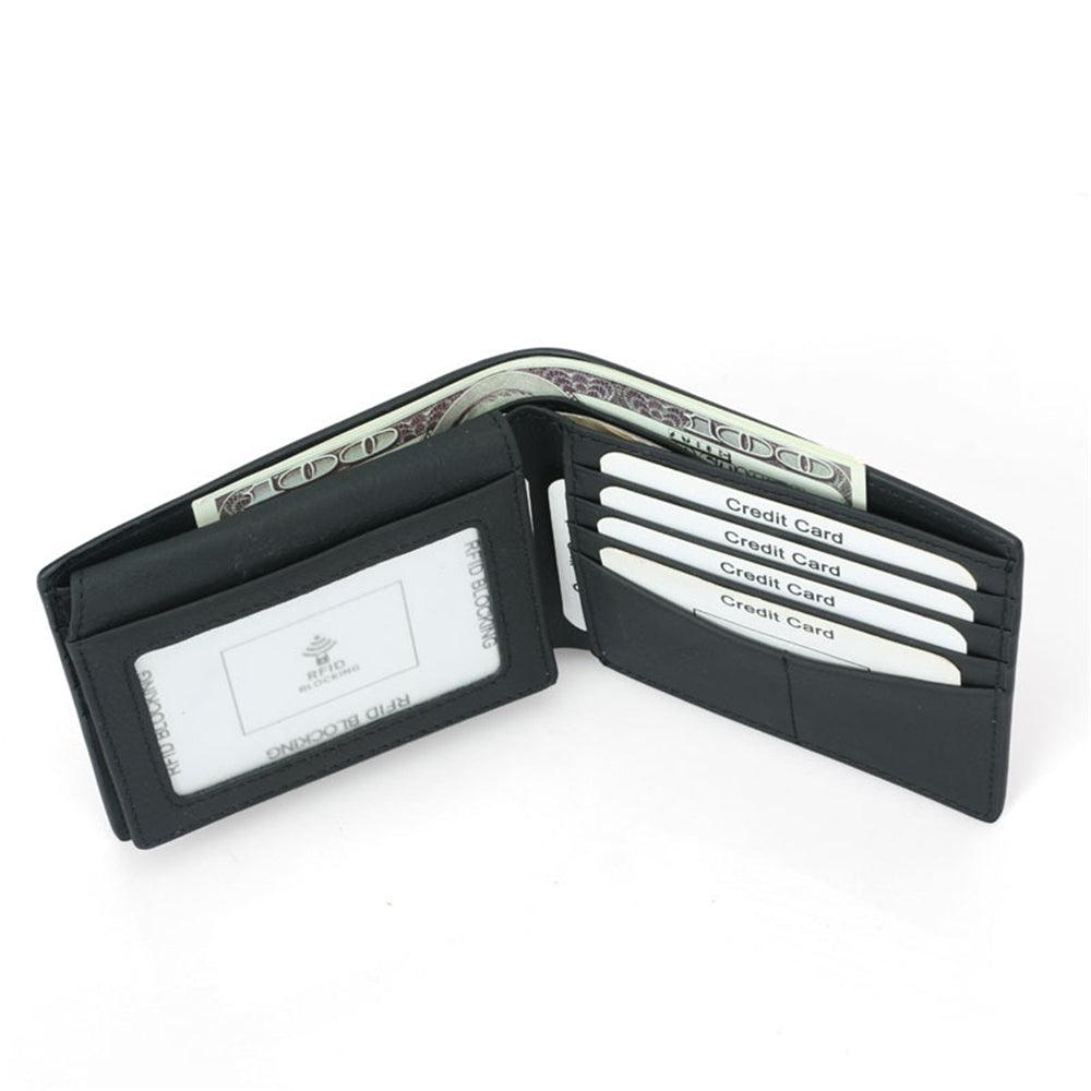 DKER TQ-302 Carbon Fiber Wallet Leather Credit Card Driver License Case Organizer Compact Wallet with Transparent Window - MRSLM