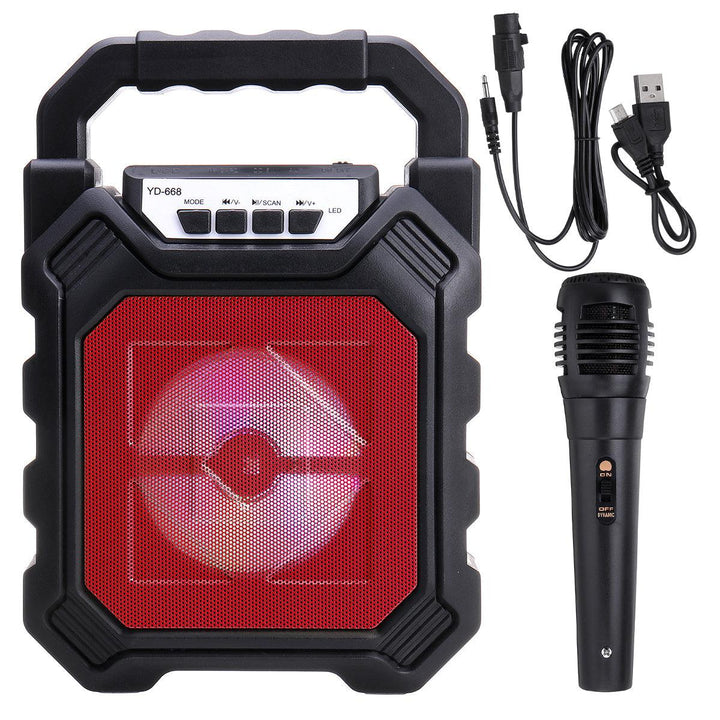 Portable 60Hz-15KHz 2400 mAh Rechargeable bluetooth 4.2+EDR Speaker FM Radio MP3 High-power Subwoofer (Upgraded Version Black) - MRSLM