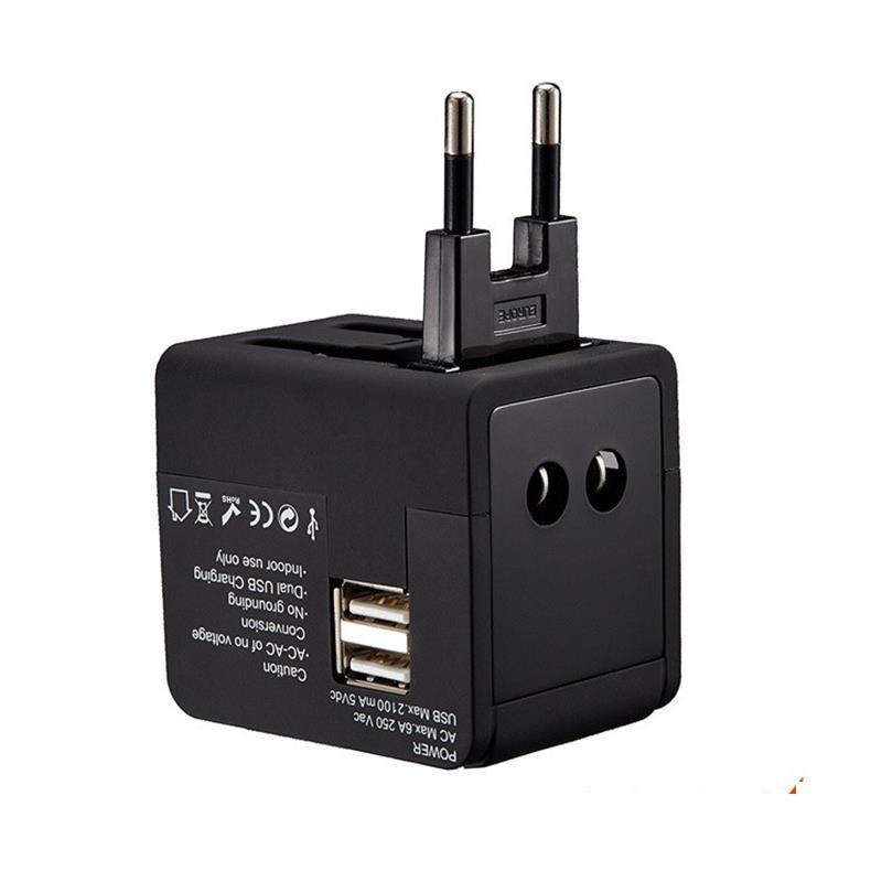 YICHEN TR-148 Universal International Power Plug USB 2.1A Adapter Wall AC Adapter Worldwide Travel Power Plug Conversion Socket Dual USB Adapter - MRSLM