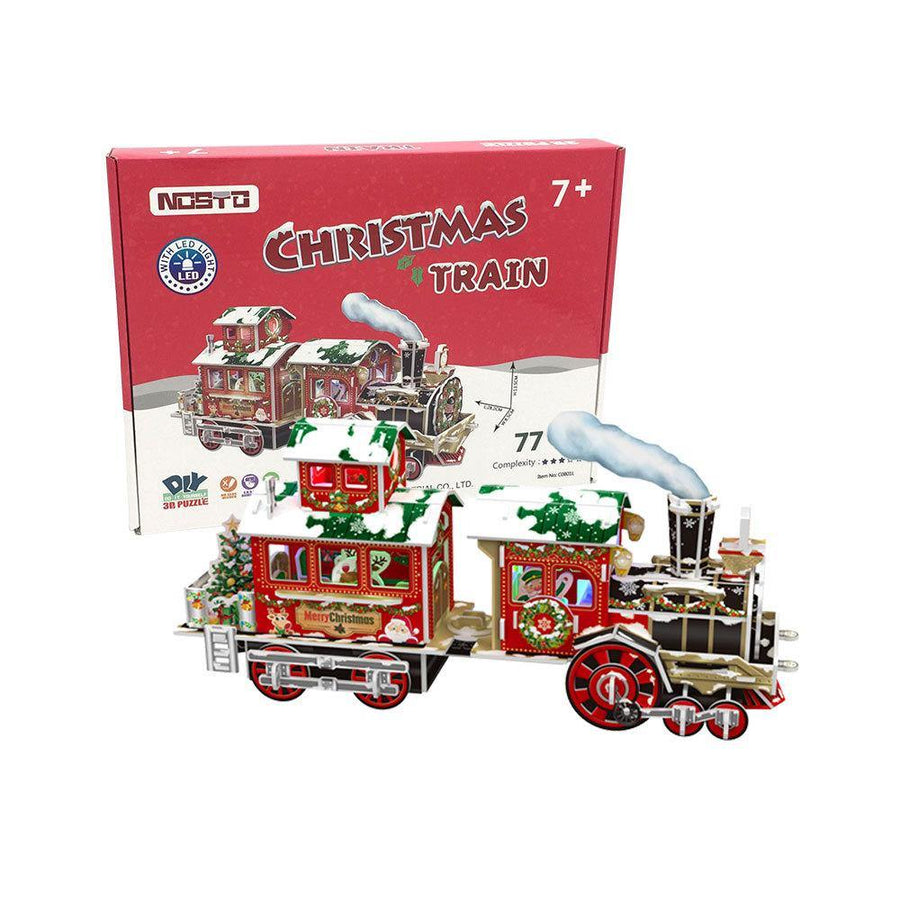 3D Train DIY Puzzle for Children's Christmas Gift Hardboard Model - MRSLM