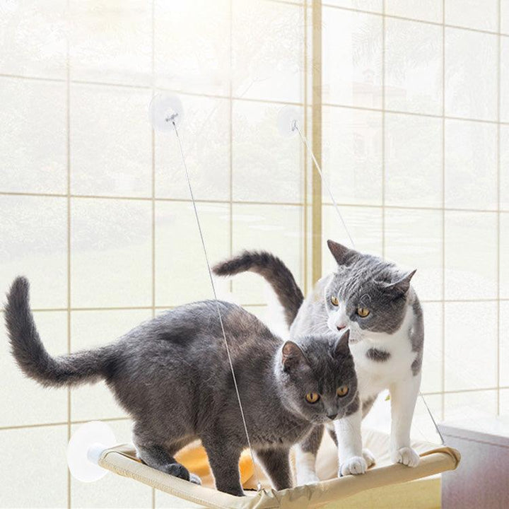 Yani HP-DC1 Pet Cat Window Hammock Soft Cat Kennels 15KG Cat Safe Hanging Shelf Seat Pet Bed (Beige) - MRSLM
