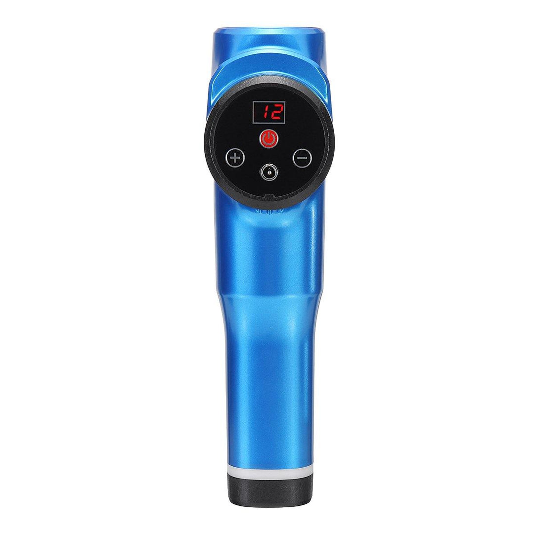 Display 12 Gear Percussion Massager 3600mAh Vibration Deep Tissue Muscle Relaxation Electric Massager Device With 5 Tips - MRSLM