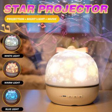 USB LED Star Projection Lamp Music Colorful Night Light Garden Birthday Christmas Gift - MRSLM