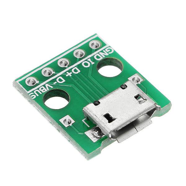 10pcs Micro USB To Dip Female Socket B Type Microphone 5P Patch To Dip With Soldering Adapter Board - MRSLM