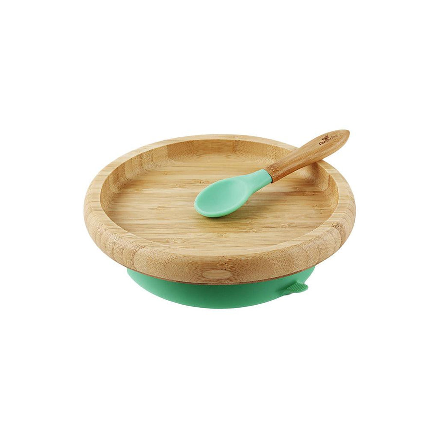 Bamboo Suction Classic Plate + Spoon - MRSLM