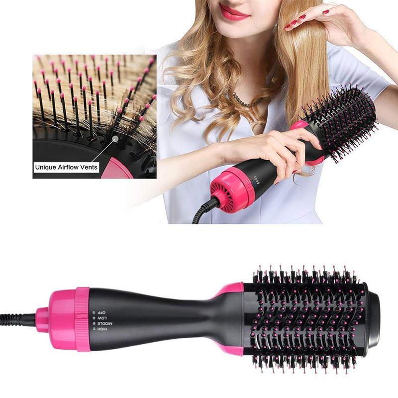 Multifunctional Negative Ion Hairbrush Comb Roll Straight Dual-use Hair Straightener Hot Air Comb - MRSLM