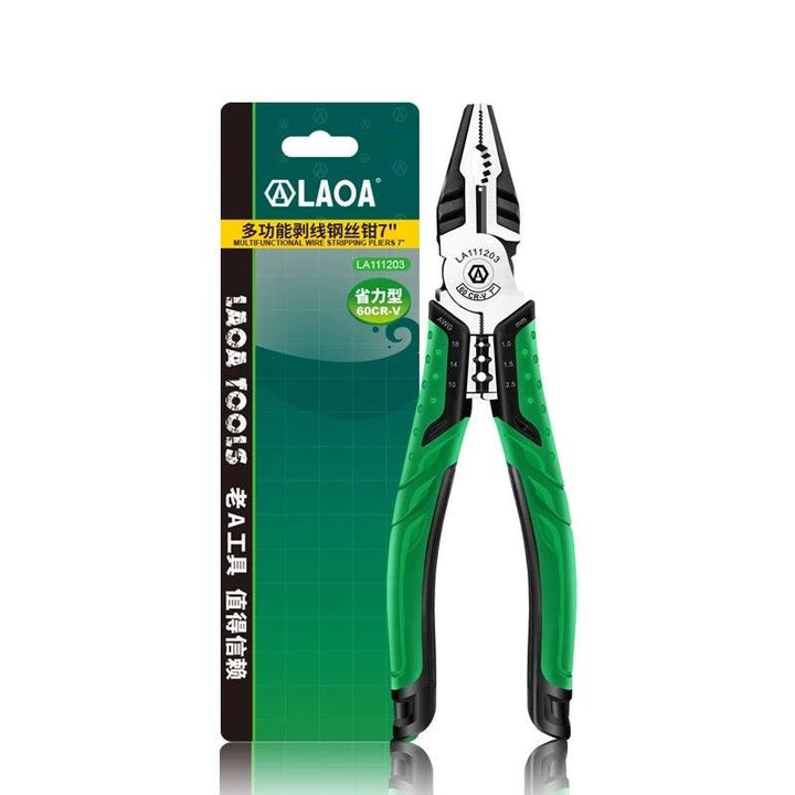 LAOA 7inch Multifunction Diagonal Pliers Wire Cutter Long Nose Pliers Side Cutter Cable Shears Electrician Professional Tools - MRSLM