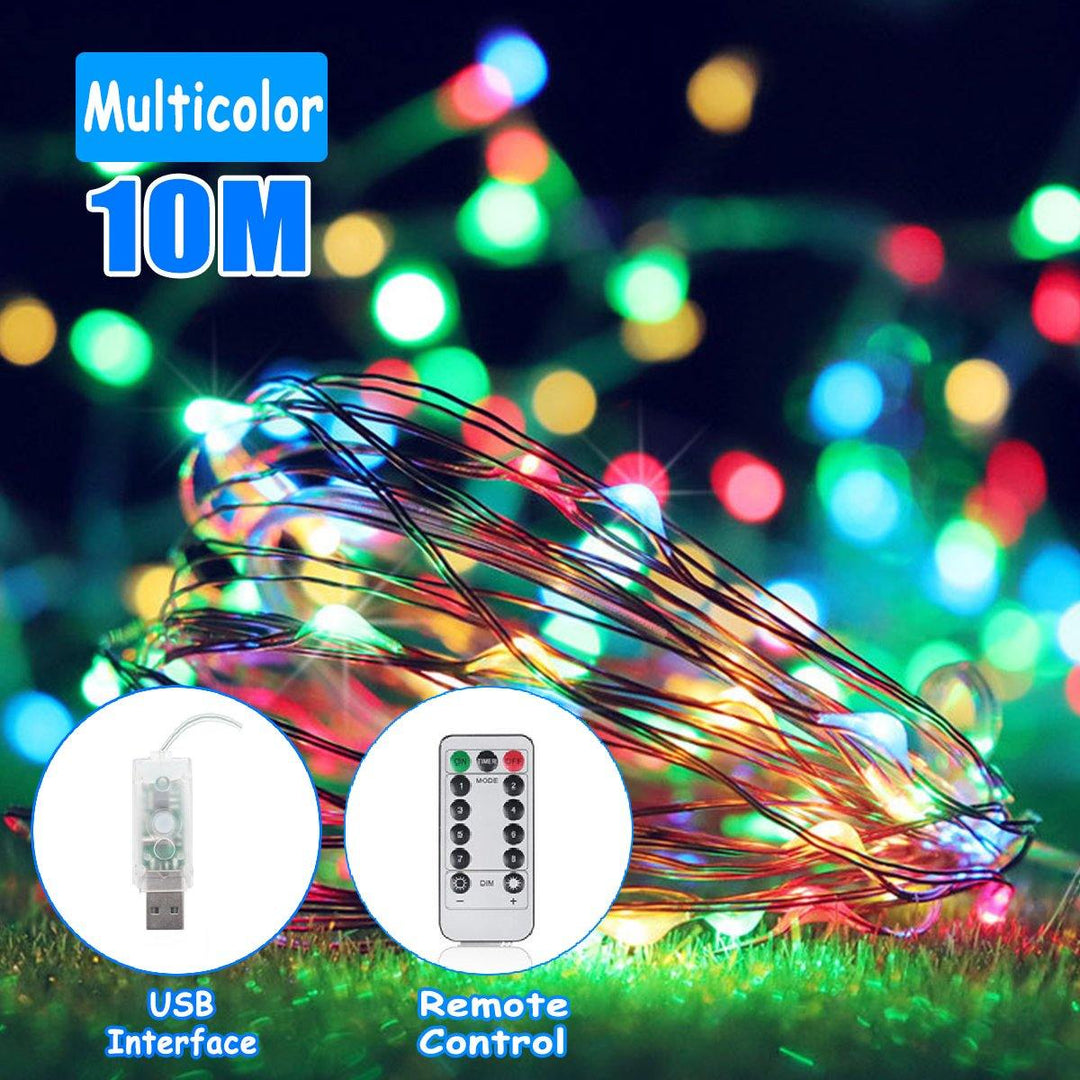 10M 100 LED String Light USB Fairy Night Lamps Holiday Christmas Decor + Remote Control - MRSLM