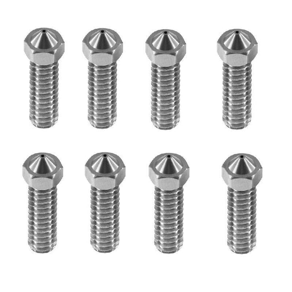 TWO TREES® 8Pcs Stainless Steel Volcano Nozzle 0.2/0.3/0.4/0.5/0.6/0.8/1.0/1.2mm M6 for 3D Printer - MRSLM