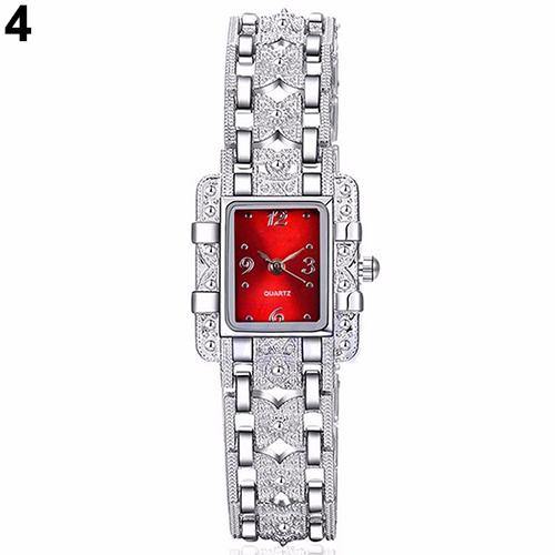 Elegant Lady Slim Watch Band Bracelet Quartz Wristwatch Rectangle Case Watch - MRSLM