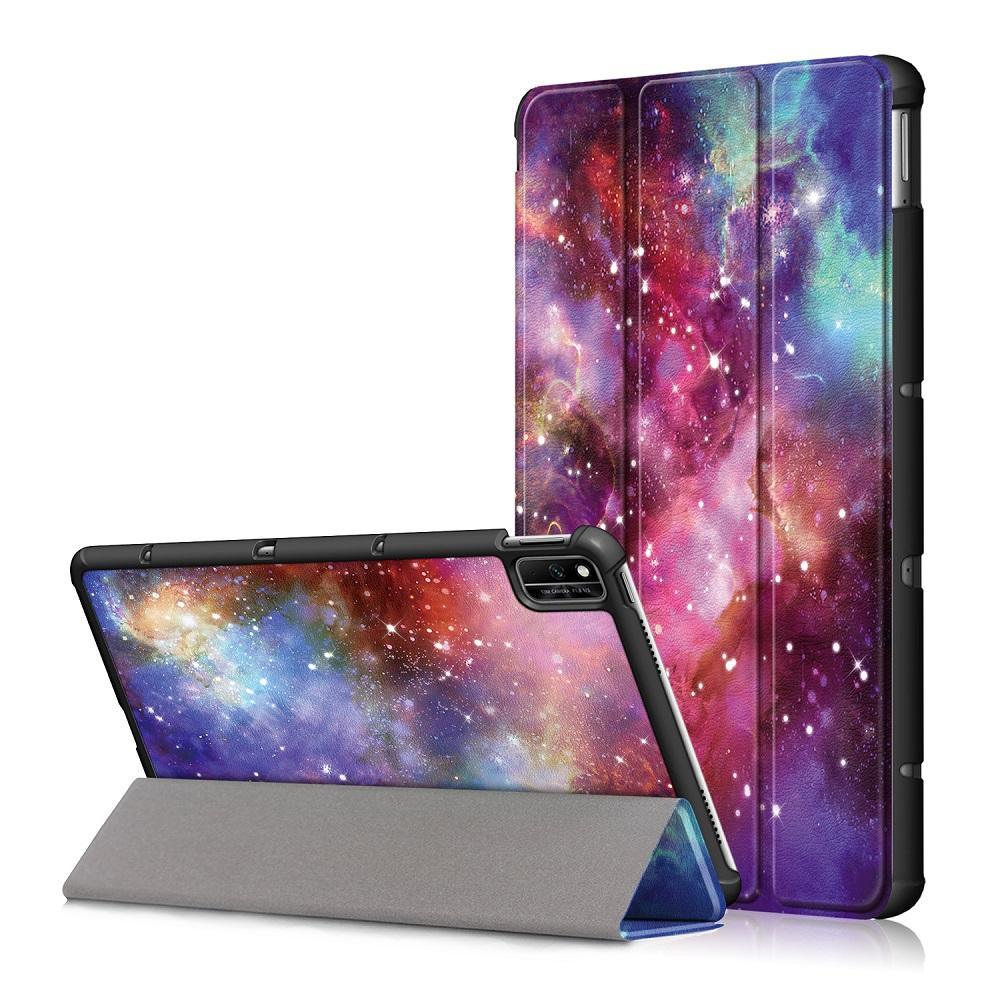Tri-Fold Painted Galaxy PU Leather Folding Stand Case for 10.4 Inch HUAWEI Honor V6 Tablet - MRSLM