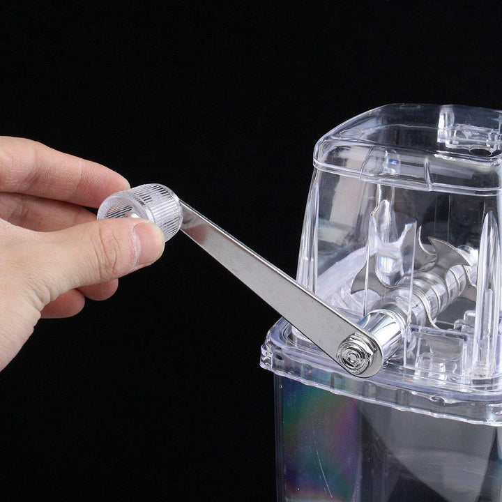 Portable Manual Ice Shaver Block Shaving Machine Crusher Snow Ice Cone Maker Transparent - MRSLM
