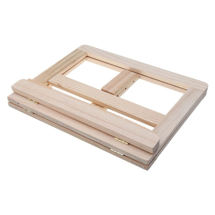 Multifunctional Foldable Wood Book Tablet Stand Cookbook Holder Adjustable Reading Rack - MRSLM