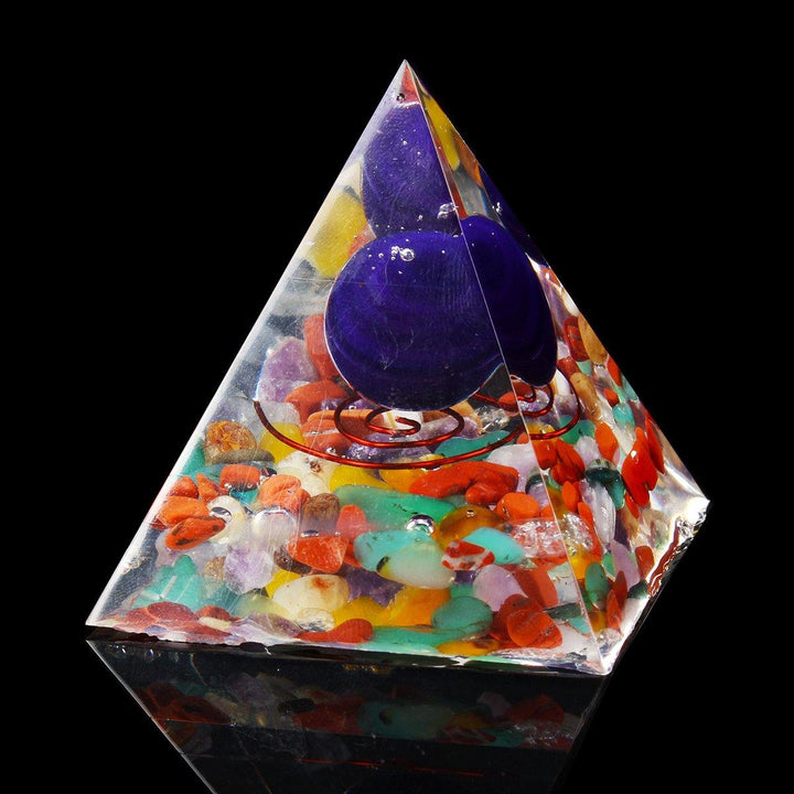 Reiki Charged Emerald Clear Quartz Crystal Orgone Pyramid Powerful Decorations - MRSLM