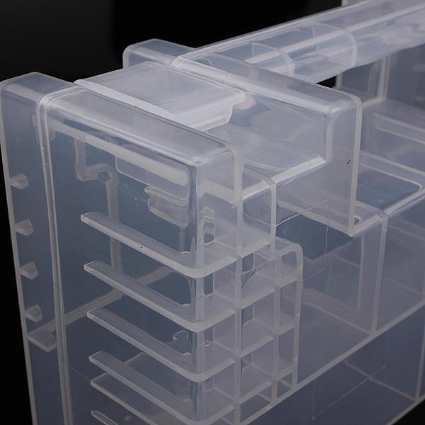 Translucent Hard Plastic Case Holder Storage Box for AA AAA C battery - MRSLM