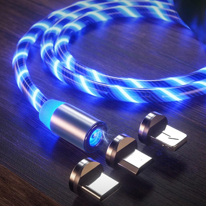 Blue LED 3-in-1 USB Charging Cord - MRSLM