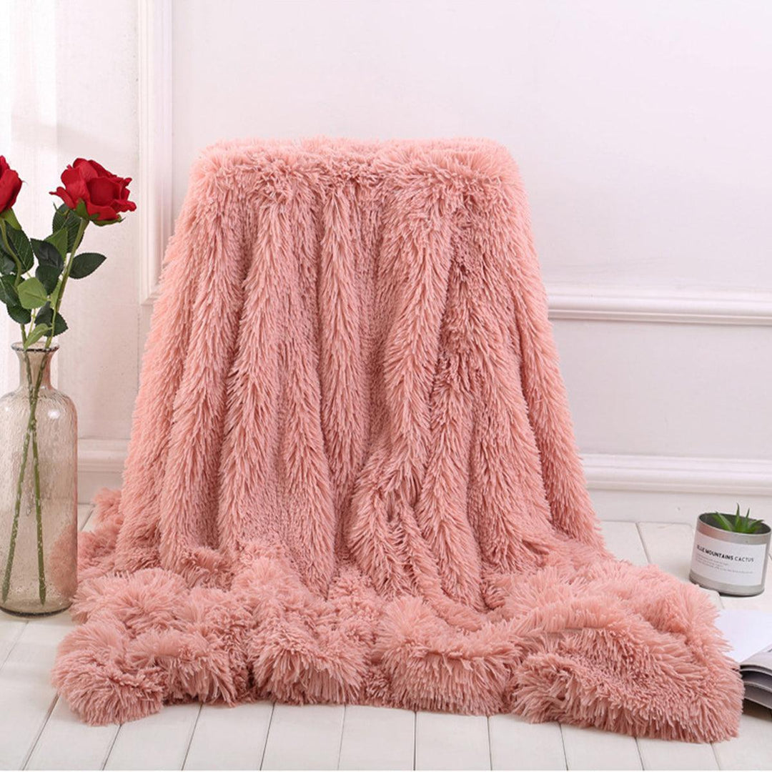 160x200cm/130x160cm MECO Large Luxury Shaggy Blankets With Heart Carpet Faux Fur Long Pile Throw Sofa Bed Soft Warm Blanket Shaggy Fluffy Rug - MRSLM