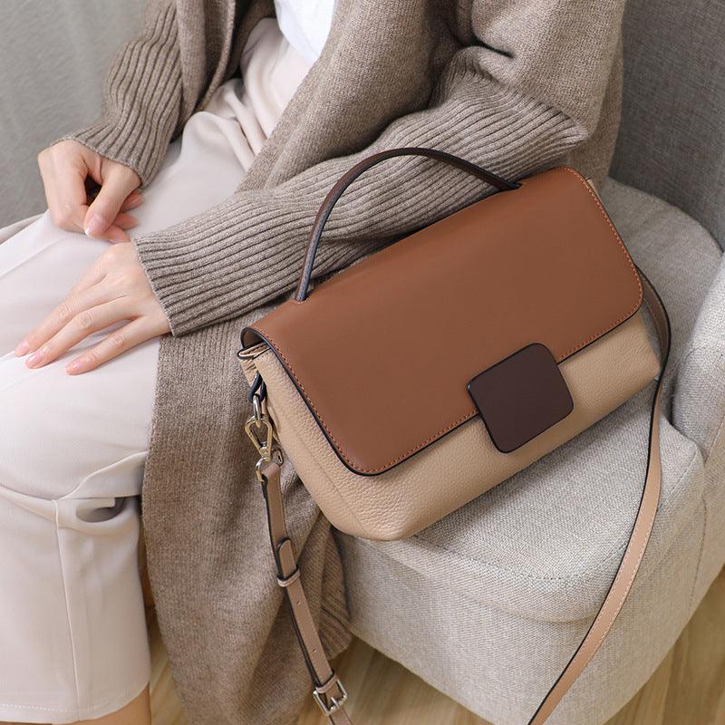 New Trendy Leather Messenger Bag Women's All-match Shoulder Bag Fashion Handbag - MRSLM