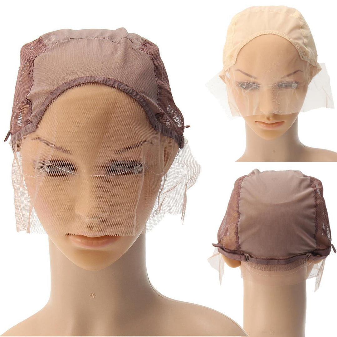 Wig Cap For Wig Making Weave Cap Elastic Hair Net Mesh Adjustable Straps - MRSLM
