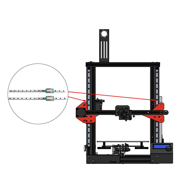 Dual Z-axis Linear Guide with Back Plate Kit for Ender-3/3S/PRo/CR-10 3D Printed Parts Accessories - MRSLM