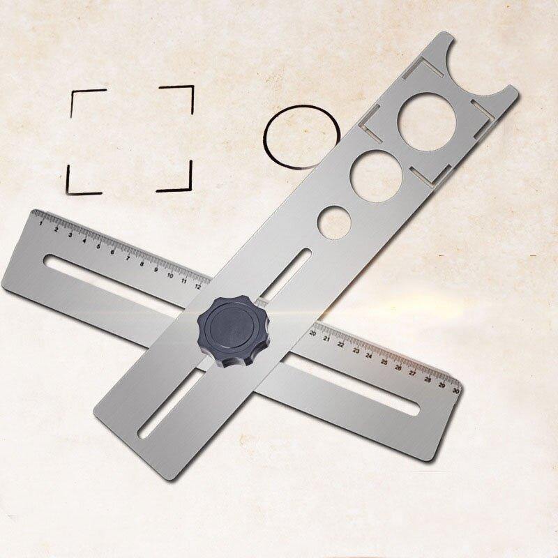 Multi-Functional Ceramic Tile Hole Locator Ruler Adjustable Punching Hand Tool - MRSLM