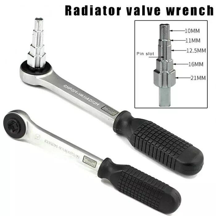 10-21mm Radiator Spanner Wrench Durable Multiused Home Supplies Nipples Radiator Ratchet Stepped Spanner - MRSLM