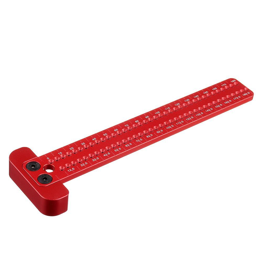 Drillpro 185mm Aluminium Alloy Hole Positioning Measuring Ruler Precision Marking T-ruler Scriber Ruler Woodworking Tools - MRSLM
