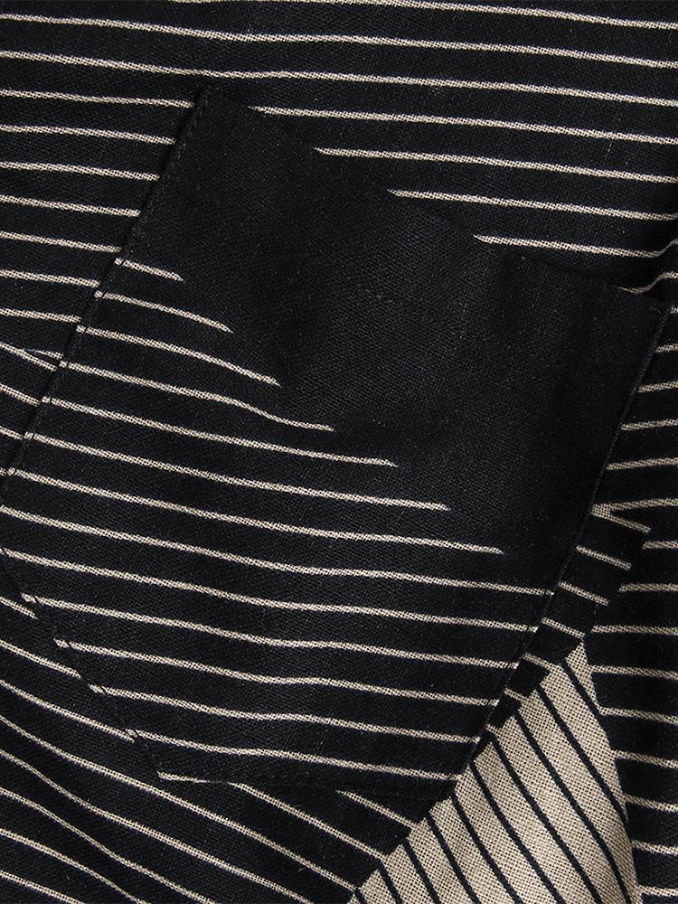 Mens Fashion Color Block Stripe Short Sleeve Casual Shirts - MRSLM