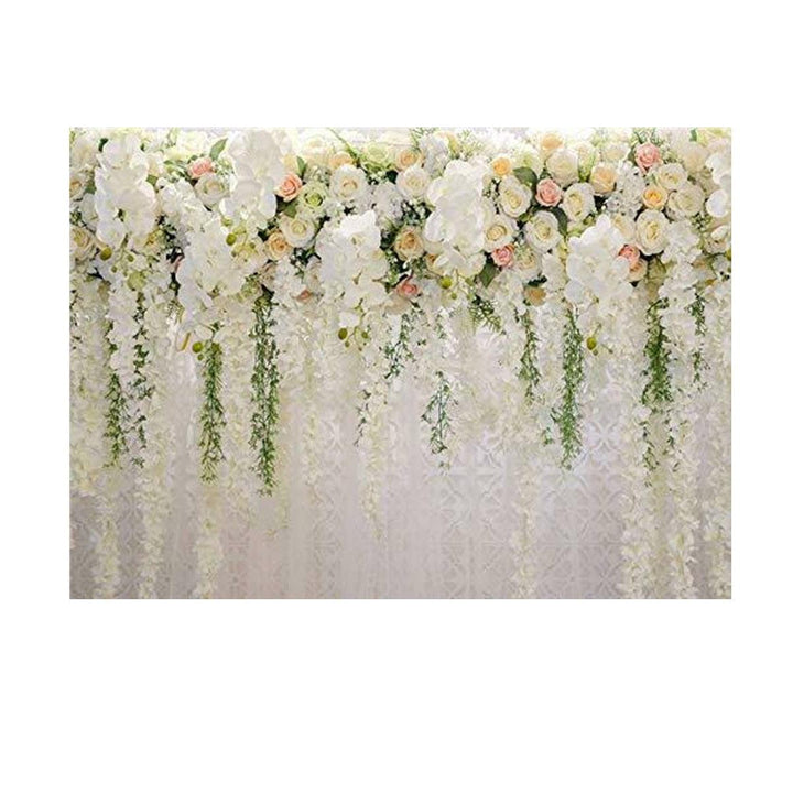 3x5FT 5x7FT 7x10FT Vinyl Pink White Rose Flower Wedding Photography Backdrop Background Studio Prop - MRSLM