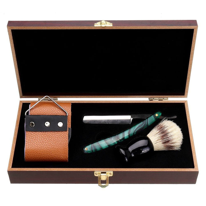 1X Shaving Straight Razor Set Box Beard Shaver Brush Sharpen - MRSLM