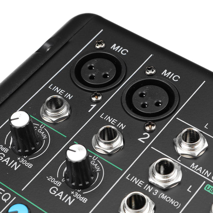 6 Channel bluetooth DJ HD Mic Audio Mixer Control LED Digital Display Music Stream with USB Interface - MRSLM