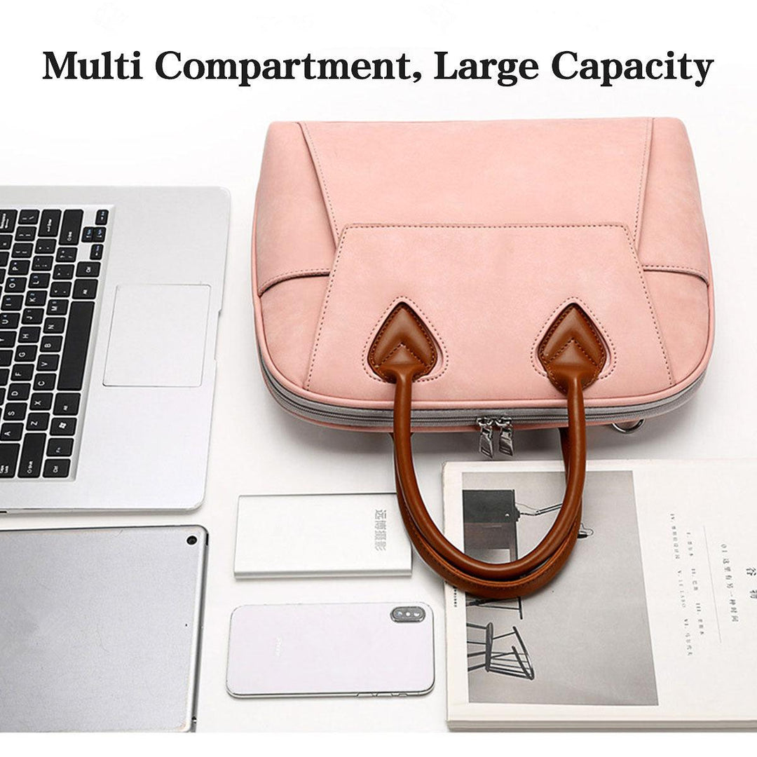 Ladies Laptop Leather Bag Briefcase Womens Work Bag Large Office Handbag - MRSLM
