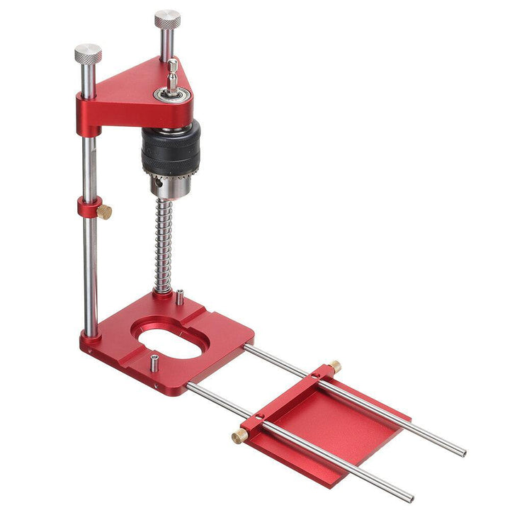 All Aluminum Alloy Adjustable Woodworking Drill Locator Pro Auto Line Drill Guide Puncher Mini Bench Drill Press Precise Positioning Tools Hole Drill - MRSLM