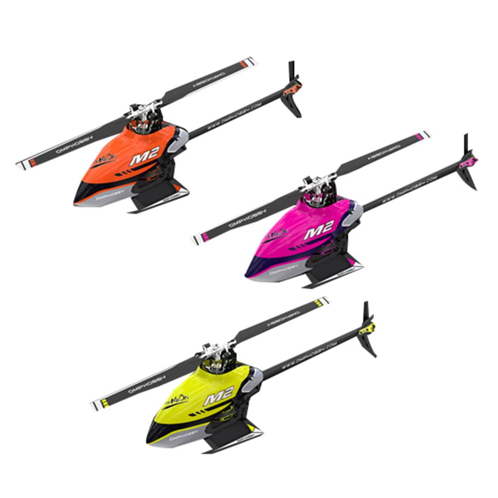 OMPHOBBY M2 V2 6CH 3D Flybarless Dual Brushless Motor Direct-Drive RC Helicopter BNF with Open Flight Controller - MRSLM